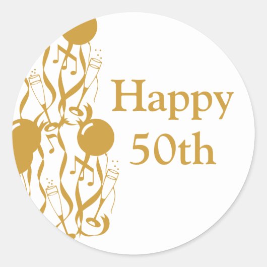 Sticker rond Joyeux 50h Anniversaire (Devant)