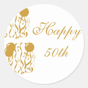 Sticker rond Joyeux 50h Anniversaire