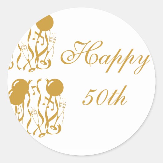 Sticker rond Joyeux 50h Anniversaire (Devant)