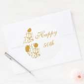 Sticker rond Joyeux 50h Anniversaire (Enveloppe)