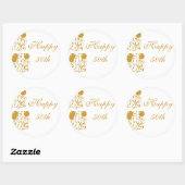 Sticker rond Joyeux 50h Anniversaire (Feuille)