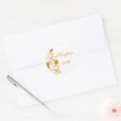 Sticker rond Joyeux 50h Anniversaire (Enveloppe)