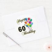 Sticker Rond Joyeux 60e anniversaire cadeaux et vêtements d'ann (Enveloppe)