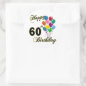 Sticker Rond Joyeux 60e anniversaire cadeaux et vêtements d'ann (Sac)