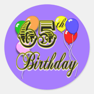 Sticker Rond Joyeux 65e anniversaire de marchandises
