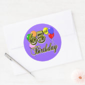 Sticker Rond Joyeux 65e anniversaire de marchandises (Enveloppe)