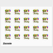 Sticker Rond Joyeux 65e anniversaire de marchandises (Feuille)
