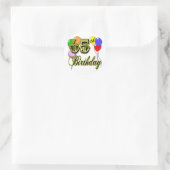 Sticker Rond Joyeux 65e anniversaire de marchandises (Sac)