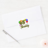 Sticker Rond Joyeux 65e anniversaire de marchandises (Enveloppe)