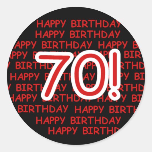 Sticker Rond Joyeux 70e anniversaire (Devant)