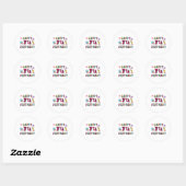 Sticker Rond Joyeux 7e anniversaire 7 ans souhaits (Feuille)