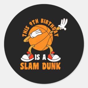 Sticker Rond Joyeux 9 Anniversaire 9 Anniversaire Dab Bysketbyl