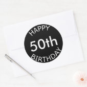 Sticker Rond Joyeux âge d'anniversaire personnalisé (Enveloppe)
