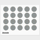 Sticker Rond Joyeux agneaux de Pâques (Feuille)