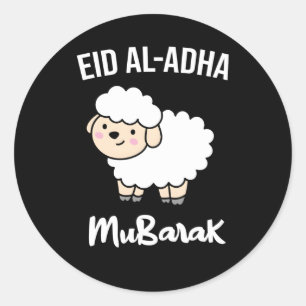 Sticker Rond Joyeux Aïd Al Adha Moubarak Jour Musulman Aïd Shee