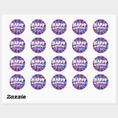 Sticker Rond Joyeux anniversaire (Feuille)