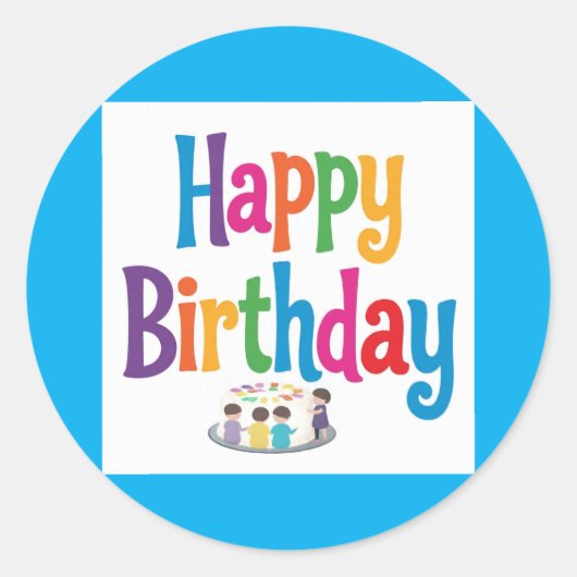 Sticker Rond Joyeux Anniversaire (Devant)