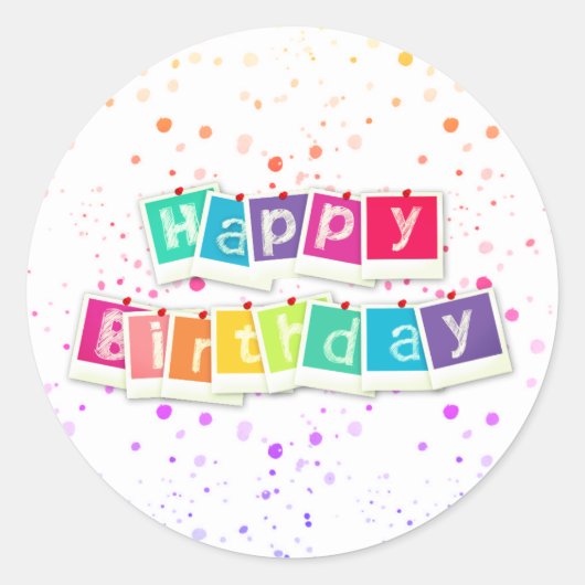 Sticker Rond Joyeux anniversaire (Devant)