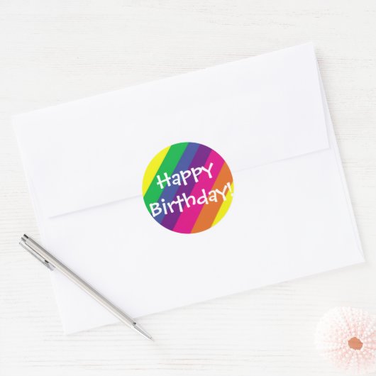Sticker Rond Joyeux anniversaire ! (Enveloppe)