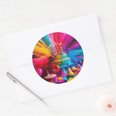 Sticker Rond Joyeux anniversaire (Enveloppe)
