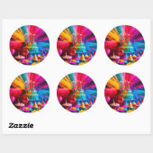 Sticker Rond Joyeux anniversaire (Feuille)