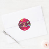 Sticker Rond Joyeux anniversaire (Enveloppe)