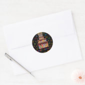 Sticker Rond Joyeux anniversaire (Enveloppe)