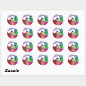 Sticker Rond Joyeux anniversaire (Feuille)