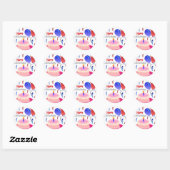 Sticker Rond Joyeux anniversaire (Feuille)