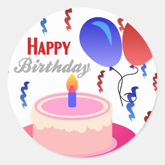 Sticker Rond Joyeux anniversaire (Devant)