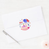 Sticker Rond Joyeux anniversaire (Enveloppe)