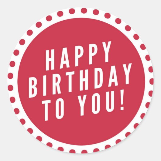 Sticker Rond Joyeux anniversaire (Devant)