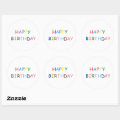Sticker Rond Joyeux anniversaire (Feuille)