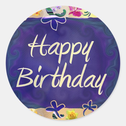 Sticker Rond Joyeux anniversaire (Devant)