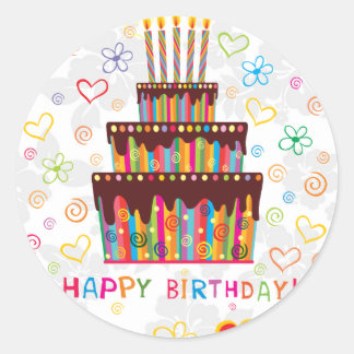 Sticker Rond Joyeux anniversaire