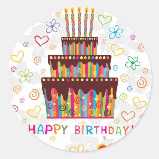 Sticker Rond Joyeux anniversaire (Devant)