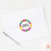 Sticker Rond Joyeux anniversaire (Enveloppe)