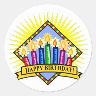 Sticker Rond Joyeux anniversaire