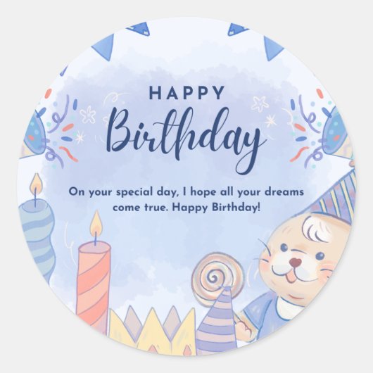 Sticker Rond Joyeux anniversaire (Devant)