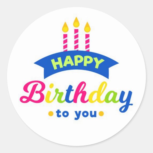 Sticker Rond Joyeux Anniversaire (Devant)