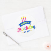 Sticker Rond Joyeux Anniversaire (Enveloppe)