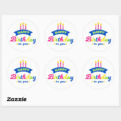 Sticker Rond Joyeux Anniversaire (Feuille)