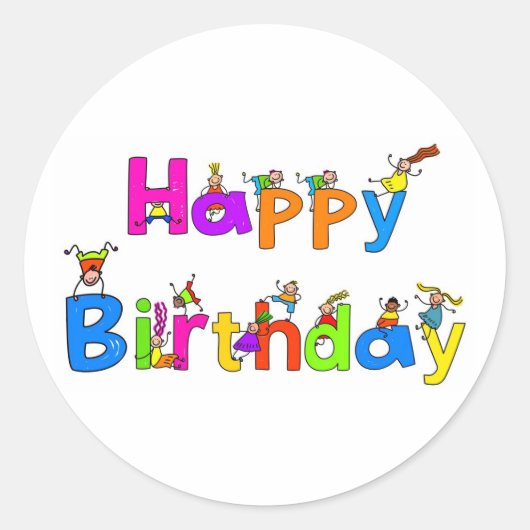 Sticker Rond Joyeux anniversaire (Devant)