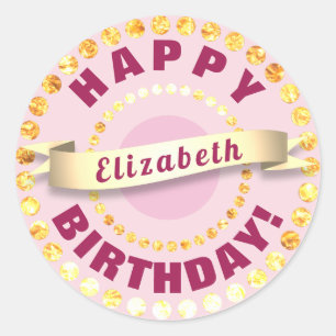 Sticker Rond Joyeux anniversaire