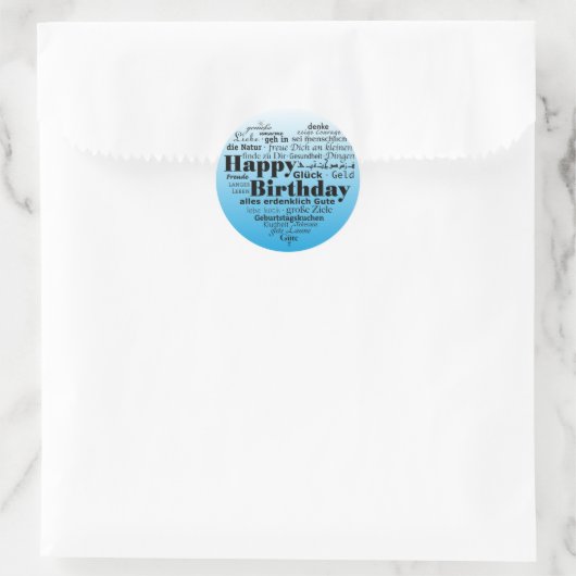 Sticker Rond Joyeux anniversaire (Sac)