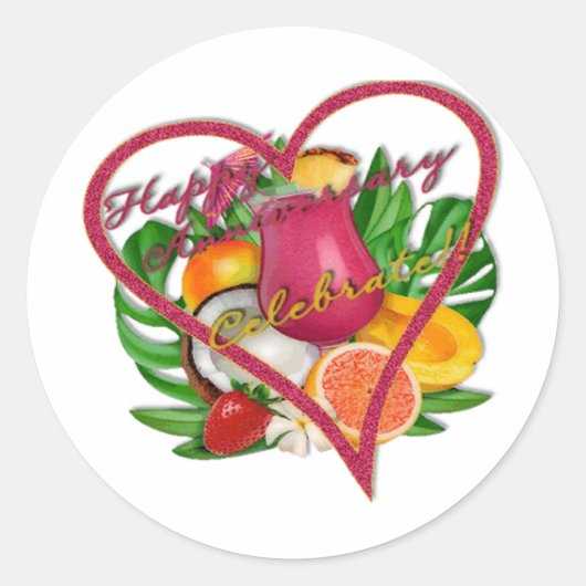 Sticker Rond Joyeux anniversaire à (Devant)