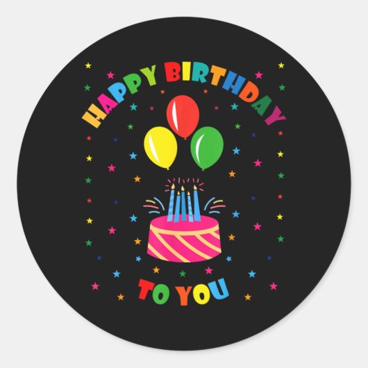 Sticker Rond Joyeux Anniversaire à Toi (Devant)