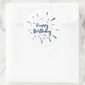 Sticker Rond Joyeux anniversaire à vous confetti (Sac)