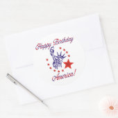 Sticker Rond Joyeux anniversaire Amérique (Enveloppe)