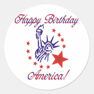 Sticker Rond Joyeux anniversaire Amérique